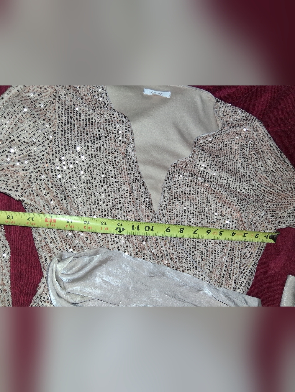 LC Lauren Conrad Tara Tan Party Mini Dress.Size Large Women's - Picture 5 of 12